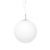 Φωτιστικό οροφής κρεμαστό μονόφωτο άσπρη γυάλινη μπάλα Ø25 με μεταλλικές λεπτομέρειες σε νίκελ Aca | V2010C250